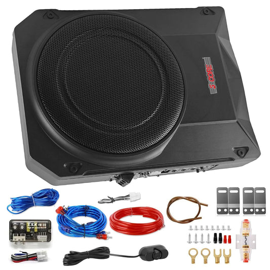 5 CORE 10 inch Slim Under Seat Car Audio Subwoofer 800W Active Powered