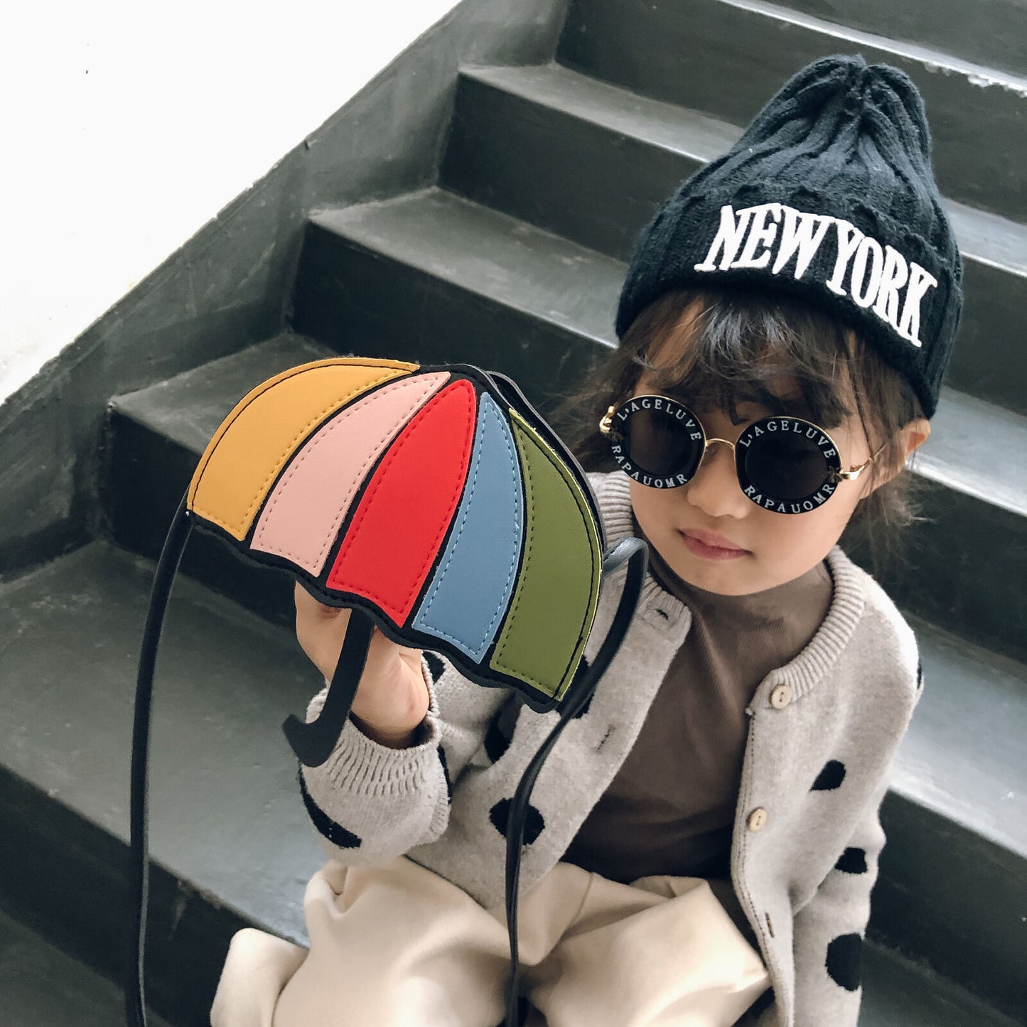 Kids Girls PU Leather Shoulder Bag-in Hats & Caps