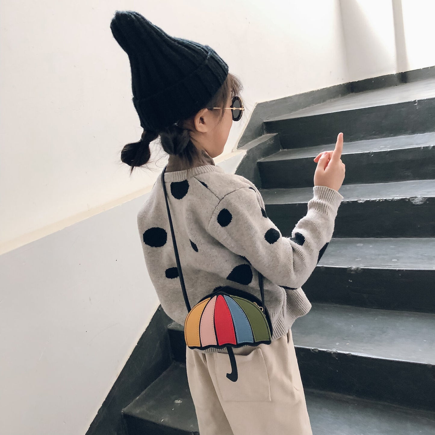 Kids Girls PU Leather Shoulder Bag-in Hats & Caps