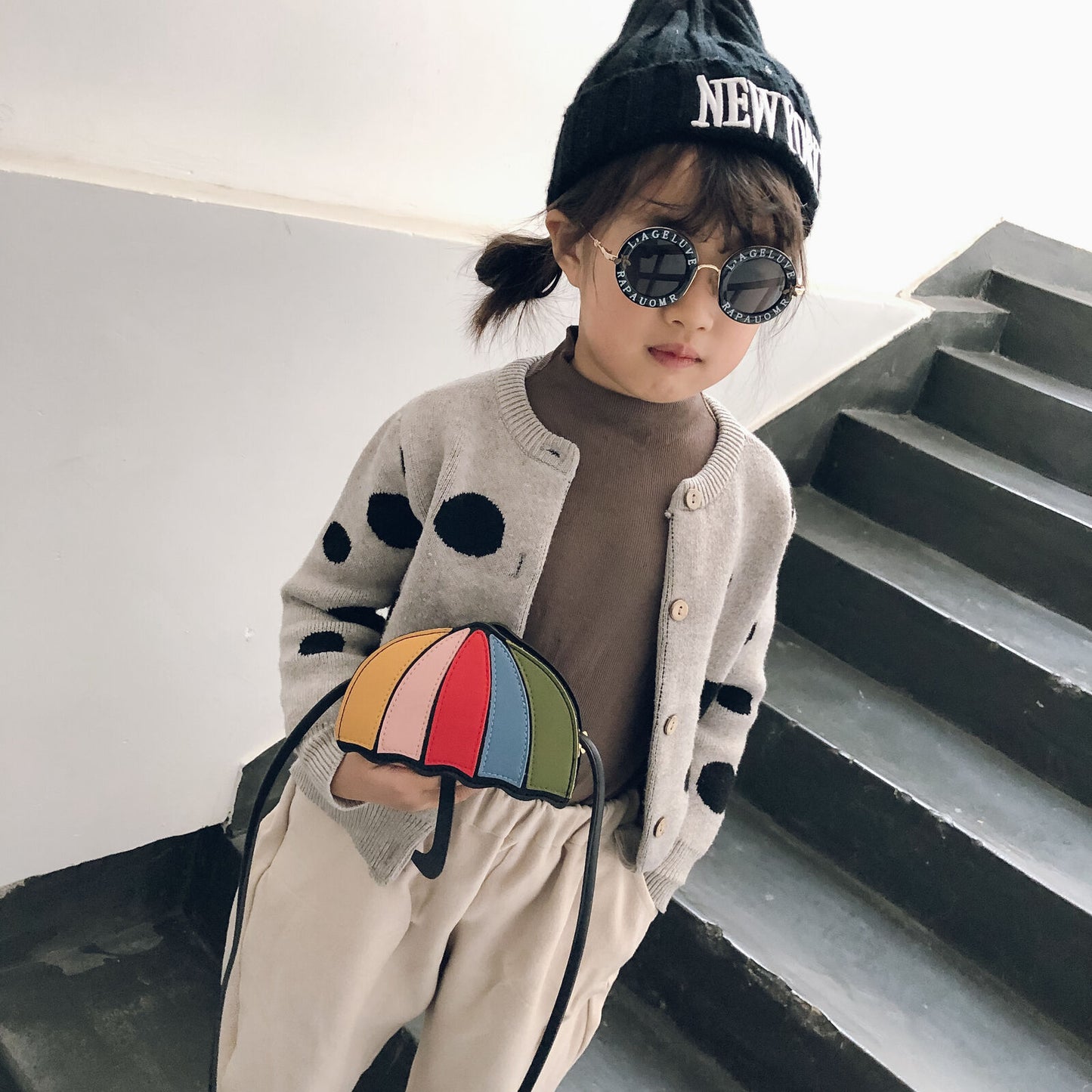 Kids Girls PU Leather Shoulder Bag-in Hats & Caps