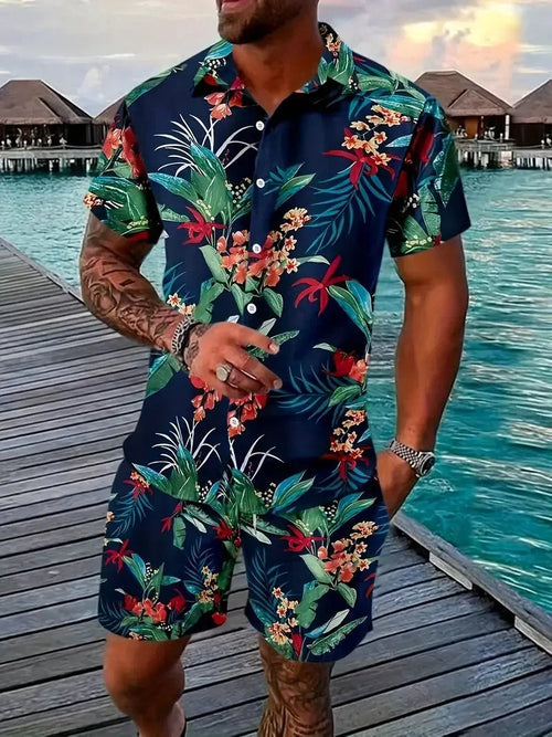 Men streetwear two piece Beach set