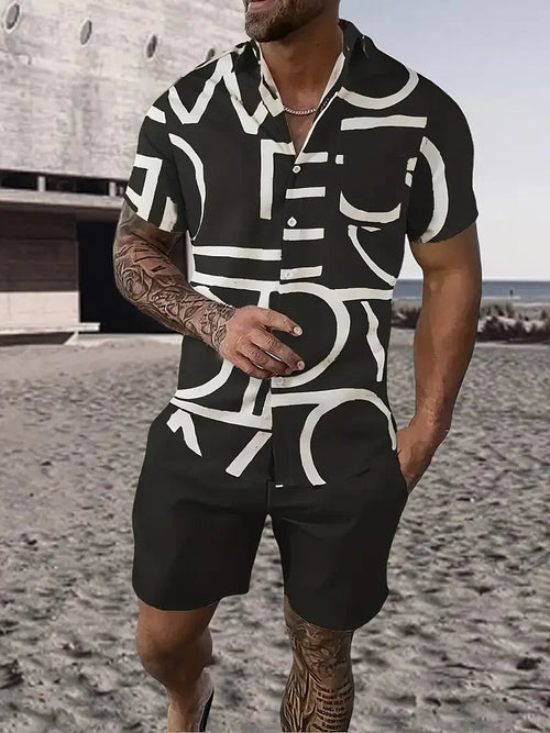 Men streetwear two piece Beach set