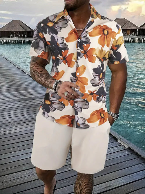 Men streetwear two piece Beach set