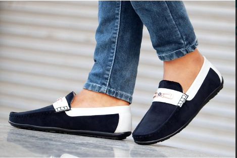 Velvet Casual Loafer Shoes For Men  (Size-UK-8) (Color-NAVY BLUE)