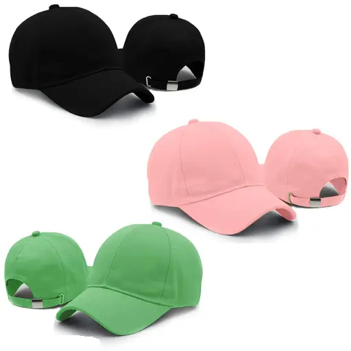 Unique pack of 3 adjustable cotton baseball sports cap combo for women