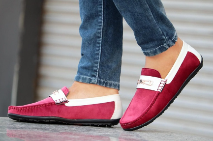 Velvet Casual Loafer Shoes For Men  (Size-UK-8) (Color-MAROON)